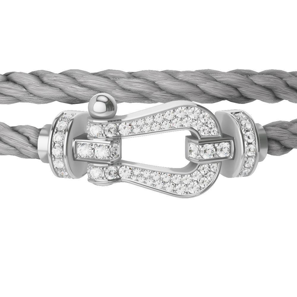 FORCE 10 BRACELET 18K WHITE GOLD AND DIAMONDS LARGE MODEL