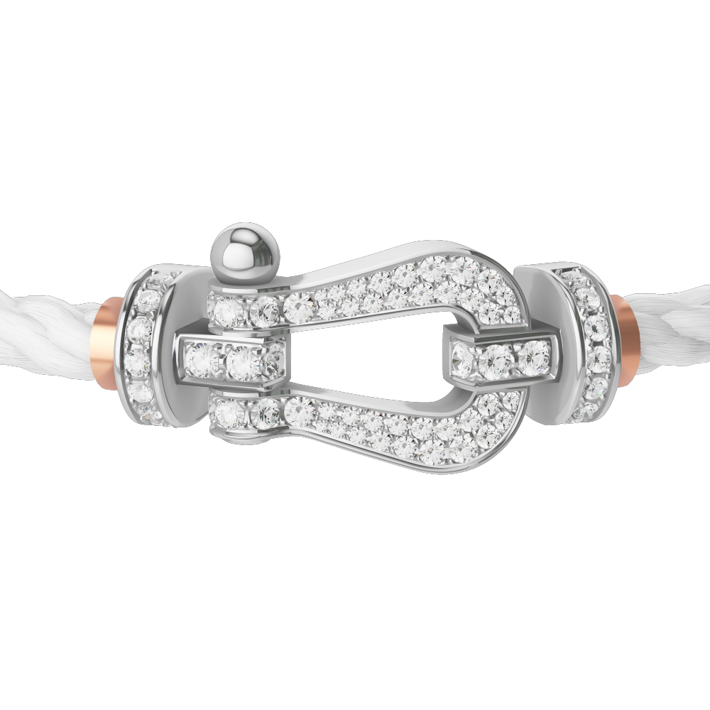 FORCE 10 BRACELET 18K WHITE GOLD AND DIAMONDS LARGE MODEL