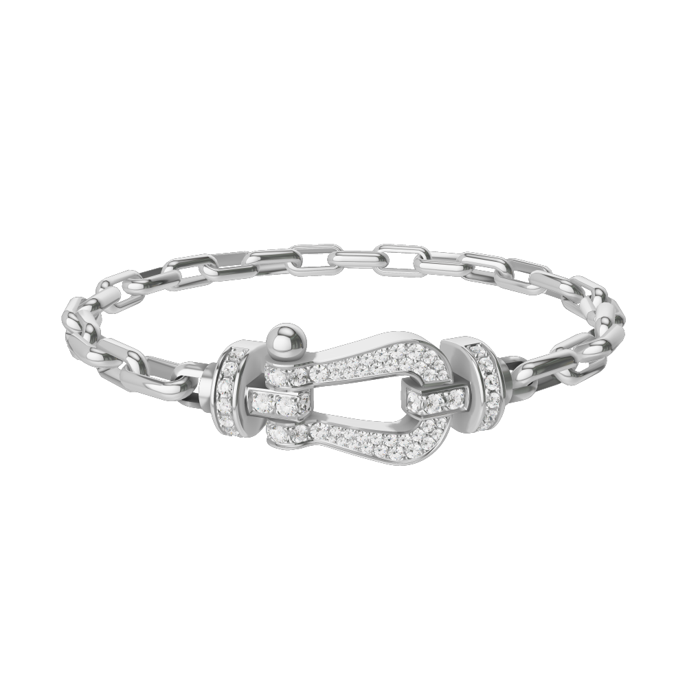 FORCE 10 BRACELET 18K WHITE GOLD AND DIAMONDS LARGE MODEL