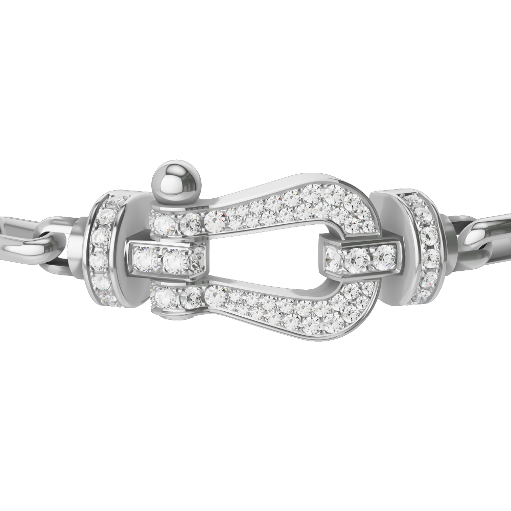 FORCE 10 BRACELET 18K WHITE GOLD AND DIAMONDS LARGE MODEL