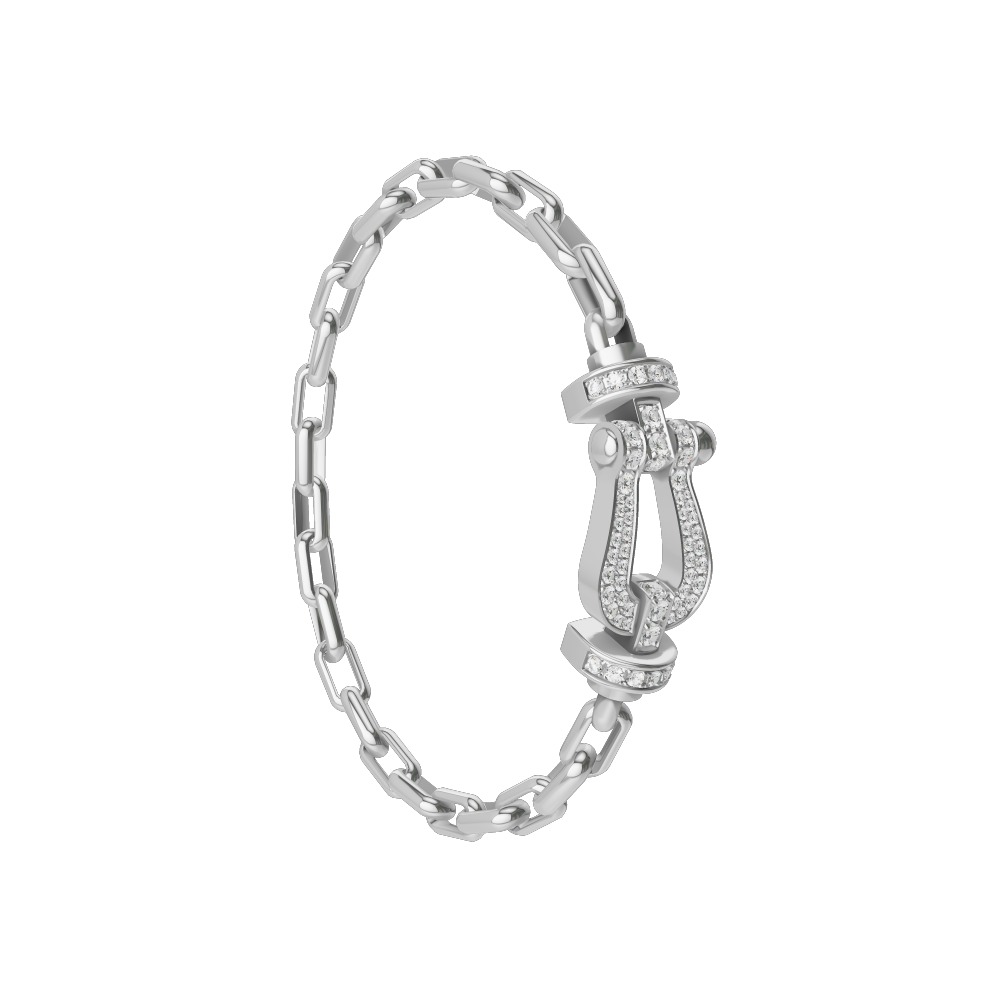 FORCE 10 BRACELET 18K WHITE GOLD AND DIAMONDS LARGE MODEL