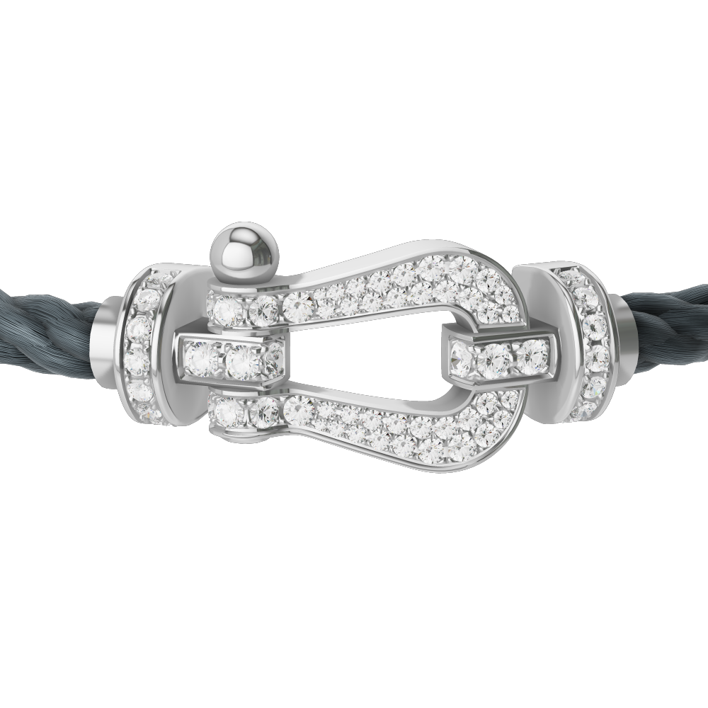 FORCE 10 BRACELET 18K WHITE GOLD AND DIAMONDS LARGE MODEL