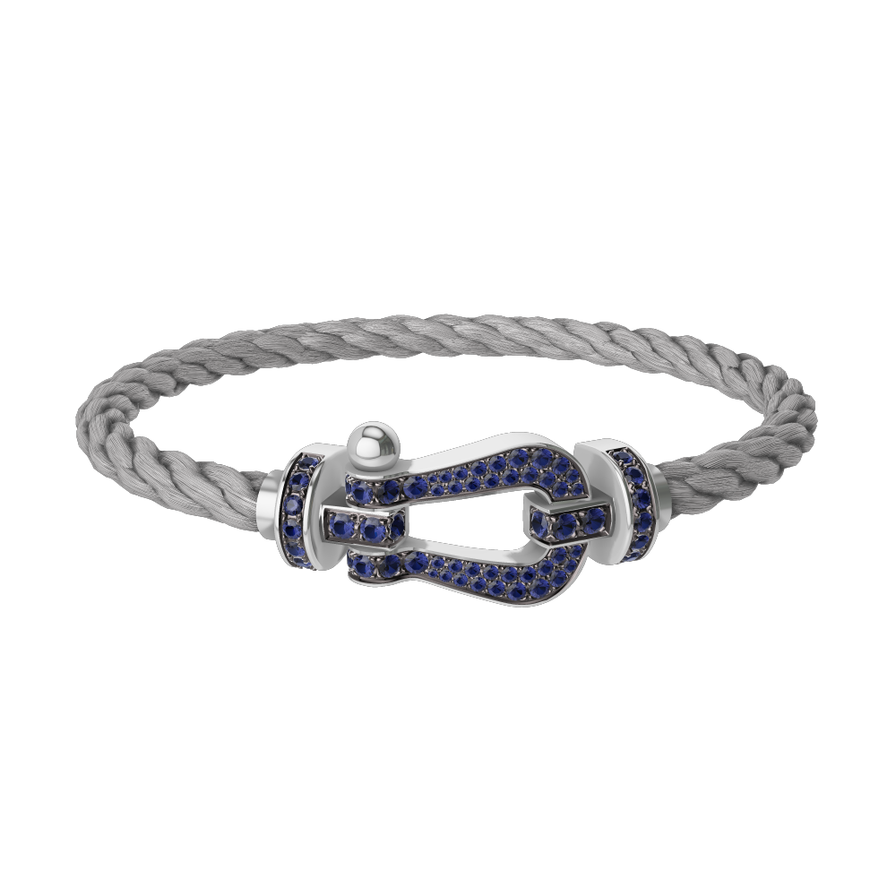 FORCE 10 BRACELET 18K WHITE GOLD AND BLUE SAPPHIRES LARGE MODEL