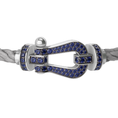 FORCE 10 BRACELET 18K WHITE GOLD AND BLUE SAPPHIRES LARGE MODEL