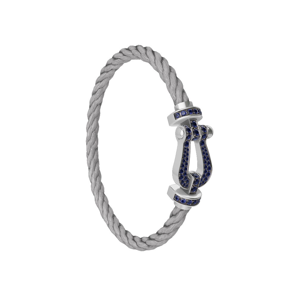 FORCE 10 BRACELET 18K WHITE GOLD AND BLUE SAPPHIRES LARGE MODEL