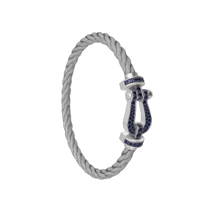 FORCE 10 BRACELET 18K WHITE GOLD AND BLUE SAPPHIRES LARGE MODEL