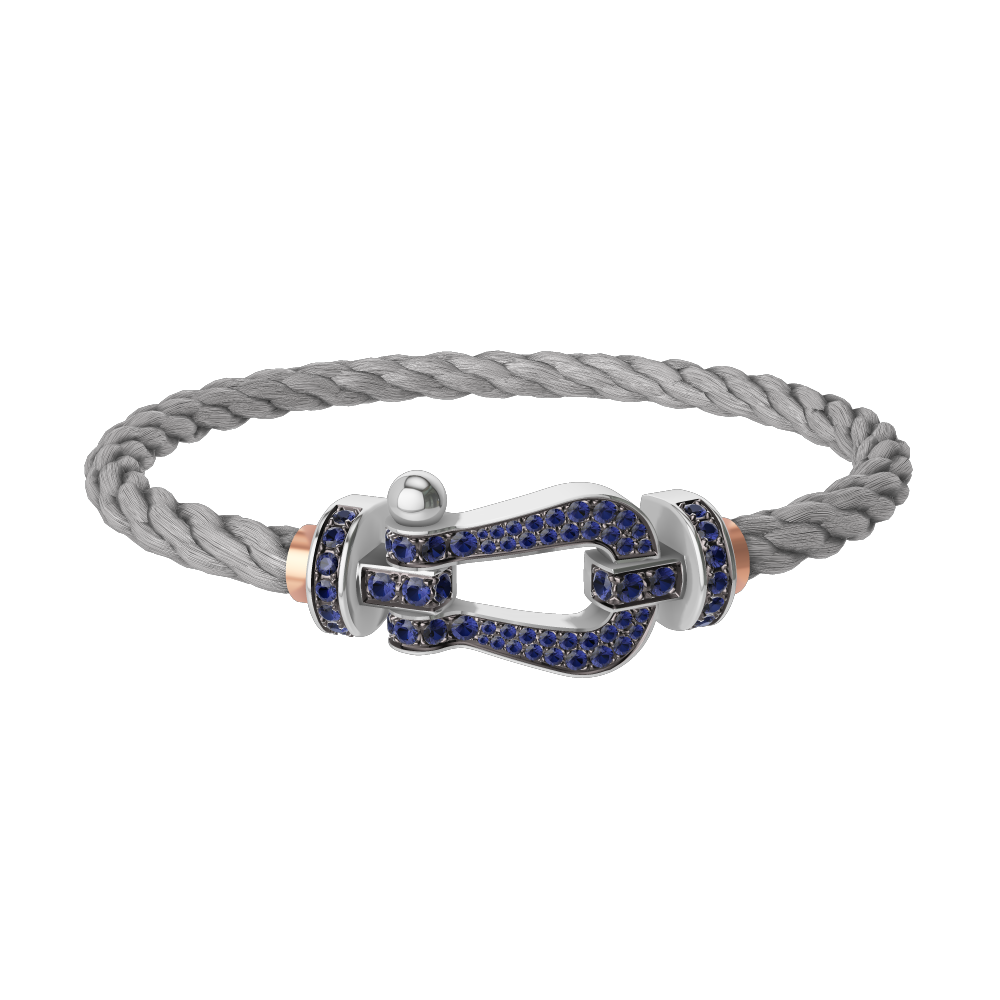 FORCE 10 BRACELET 18K WHITE GOLD AND BLUE SAPPHIRES LARGE MODEL
