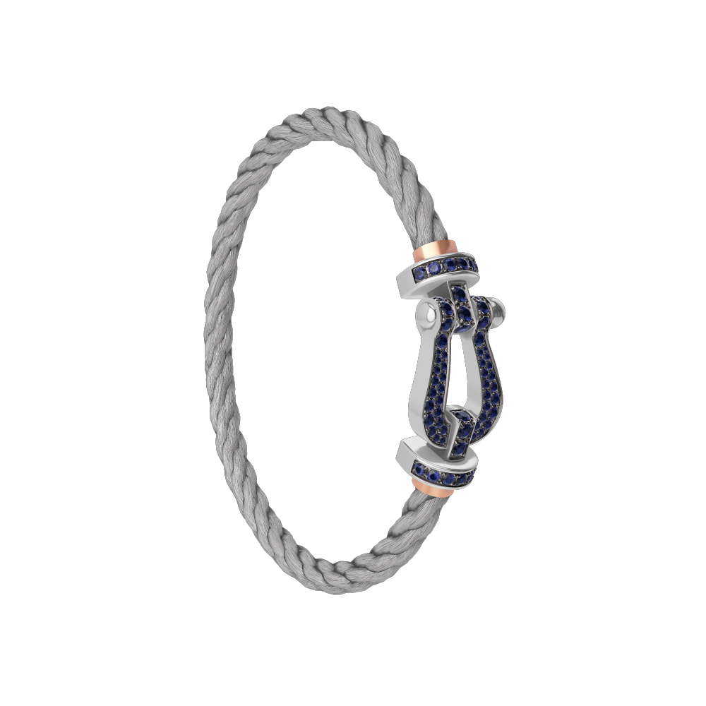 FORCE 10 BRACELET 18K WHITE GOLD AND BLUE SAPPHIRES LARGE MODEL