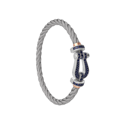 FORCE 10 BRACELET 18K WHITE GOLD AND BLUE SAPPHIRES LARGE MODEL