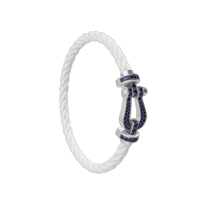 FORCE 10 BRACELET 18K WHITE GOLD AND BLUE SAPPHIRES LARGE MODEL