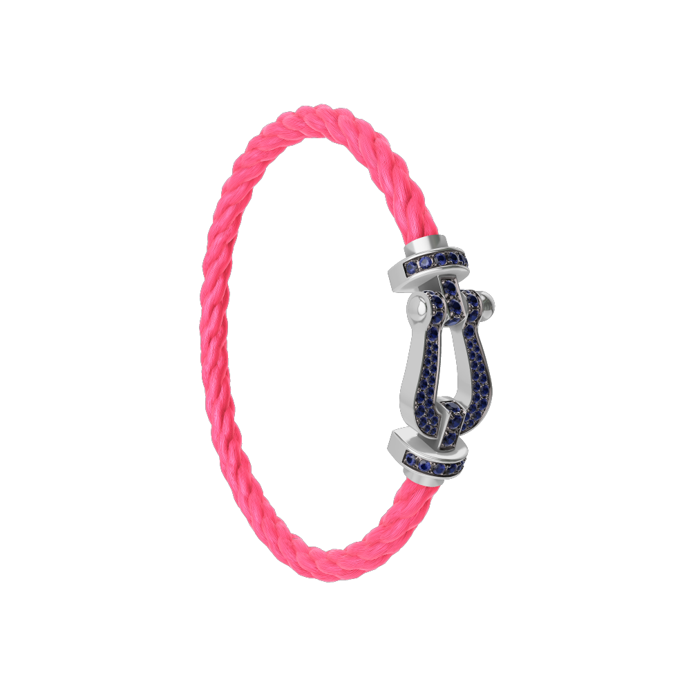 FORCE 10 BRACELET 18K WHITE GOLD AND BLUE SAPPHIRES LARGE MODEL