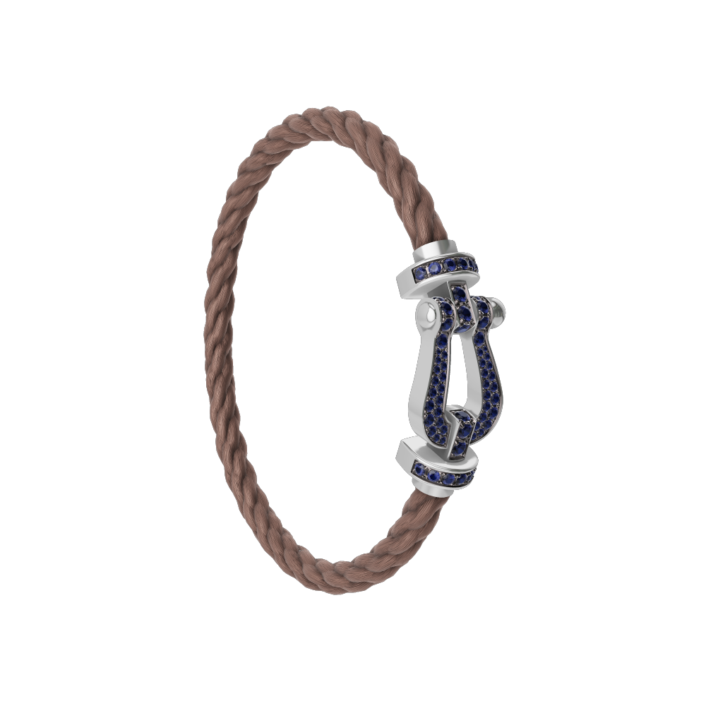 FORCE 10 BRACELET 18K WHITE GOLD AND BLUE SAPPHIRES LARGE MODEL