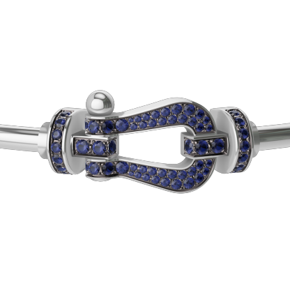 FORCE 10 BRACELET 18K WHITE GOLD AND BLUE SAPPHIRES LARGE MODEL