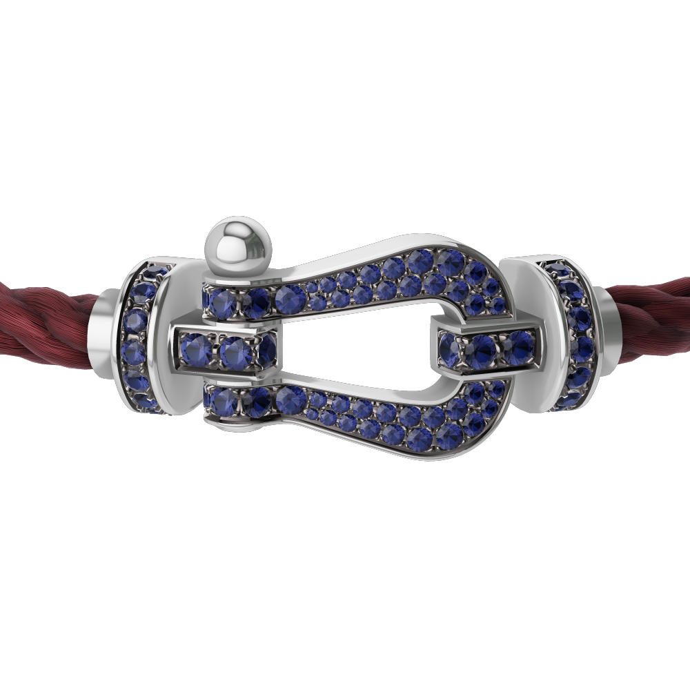 FORCE 10 BRACELET 18K WHITE GOLD AND BLUE SAPPHIRES LARGE MODEL