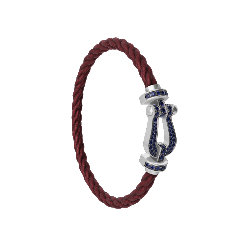 FORCE 10 BRACELET 18K WHITE GOLD AND BLUE SAPPHIRES LARGE MODEL