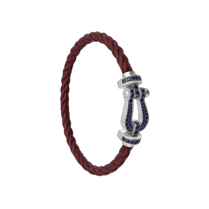 FORCE 10 BRACELET 18K WHITE GOLD AND BLUE SAPPHIRES LARGE MODEL