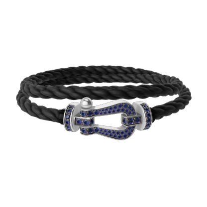 FORCE 10 BRACELET 18K WHITE GOLD AND BLUE SAPPHIRES LARGE MODEL