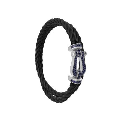 FORCE 10 BRACELET 18K WHITE GOLD AND BLUE SAPPHIRES LARGE MODEL