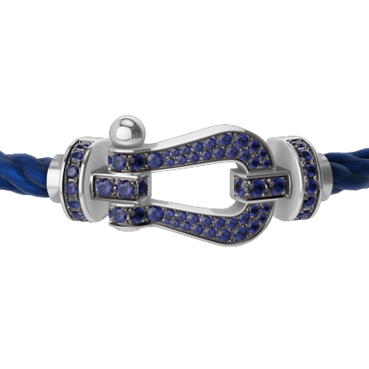 FORCE 10 BRACELET 18K WHITE GOLD AND BLUE SAPPHIRES LARGE MODEL