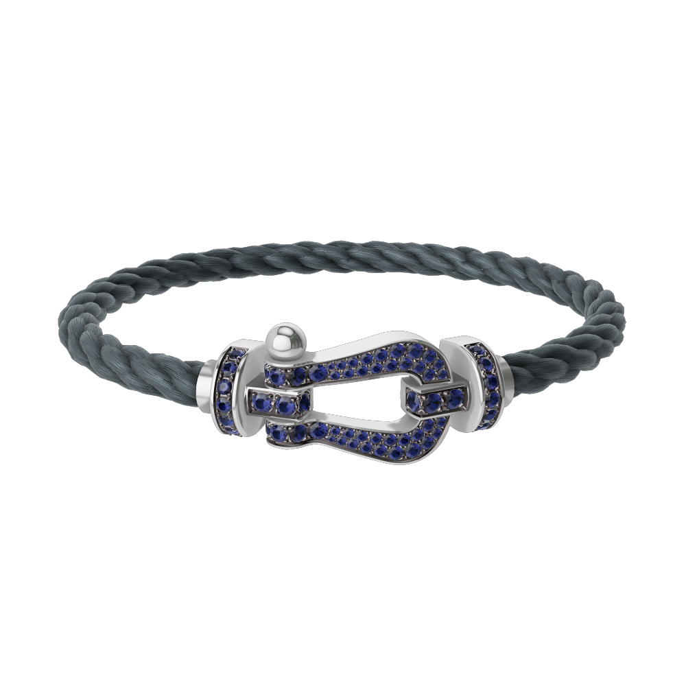 FORCE 10 BRACELET 18K WHITE GOLD AND BLUE SAPPHIRES LARGE MODEL