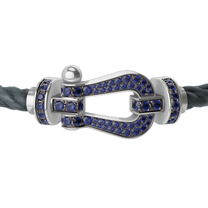 FORCE 10 BRACELET 18K WHITE GOLD AND BLUE SAPPHIRES LARGE MODEL