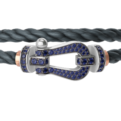 FORCE 10 BRACELET 18K WHITE GOLD AND BLUE SAPPHIRES LARGE MODEL