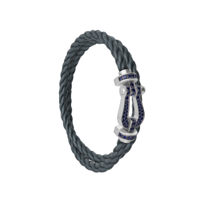 FORCE 10 BRACELET 18K WHITE GOLD AND BLUE SAPPHIRES LARGE MODEL