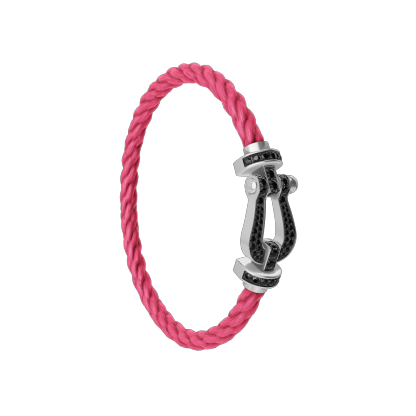 FORCE 10 BRACELET 18K WHITE GOLD AND BLACK DIAMONDS LARGE MODEL