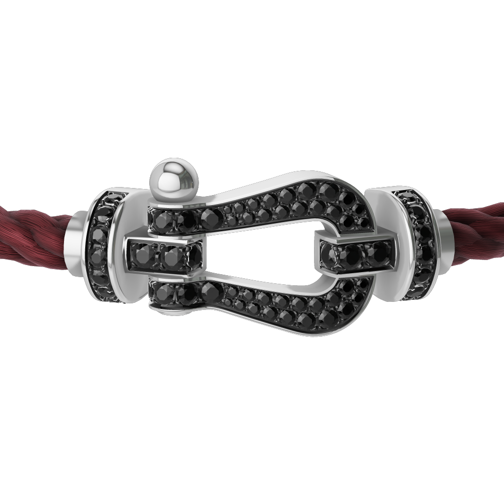 FORCE 10 BRACELET 18K WHITE GOLD AND BLACK DIAMONDS LARGE MODEL