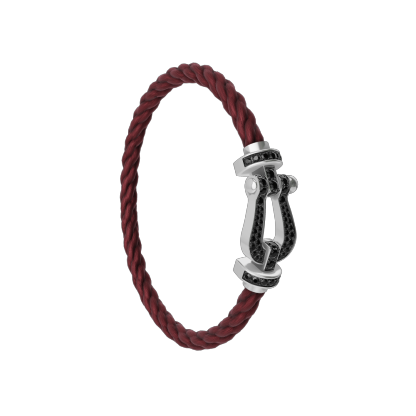 FORCE 10 BRACELET 18K WHITE GOLD AND BLACK DIAMONDS LARGE MODEL