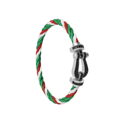 FORCE 10 BRACELET 18K WHITE GOLD AND BLACK DIAMONDS LARGE MODEL