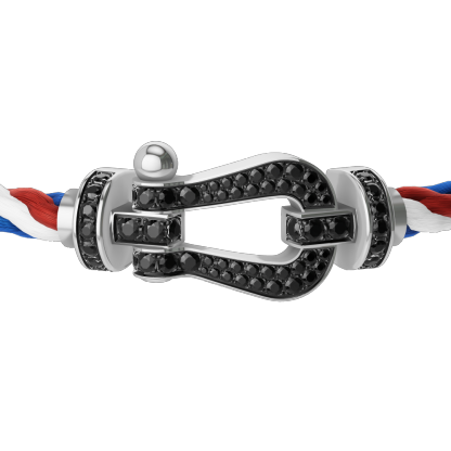 FORCE 10 BRACELET 18K WHITE GOLD AND BLACK DIAMONDS LARGE MODEL