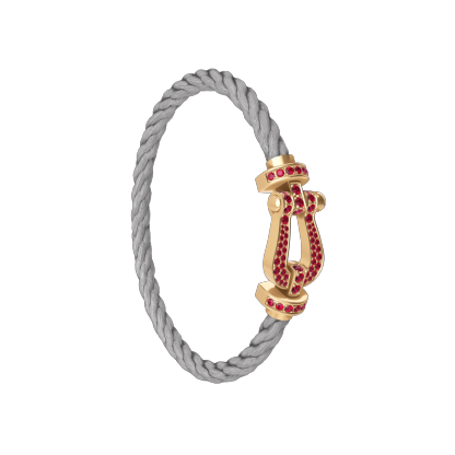 FORCE 10 BRACELET 18K YELLOW GOLD AND RUBIS LARGE MODEL
