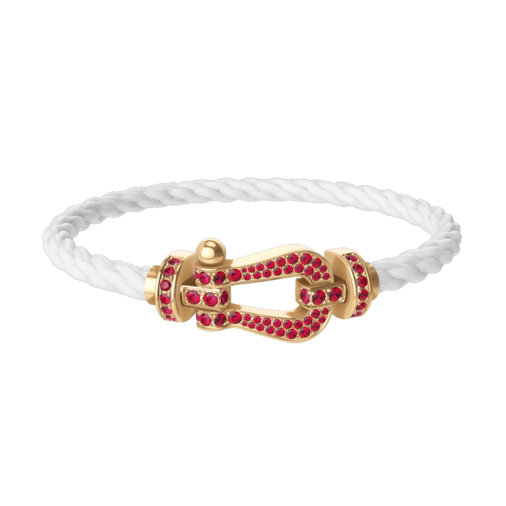 FORCE 10 BRACELET 18K YELLOW GOLD AND RUBIS LARGE MODEL