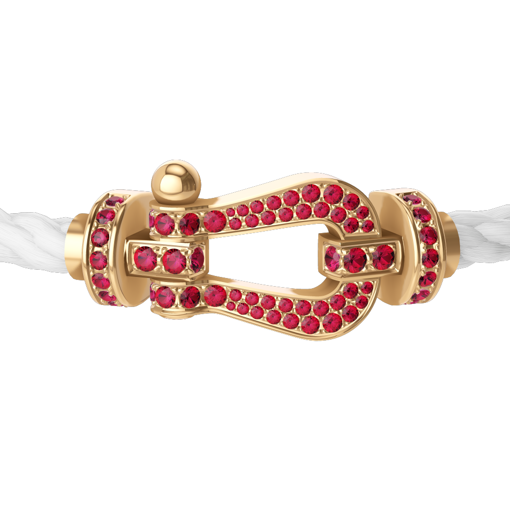 FORCE 10 BRACELET 18K YELLOW GOLD AND RUBIS LARGE MODEL