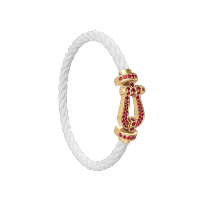 FORCE 10 BRACELET 18K YELLOW GOLD AND RUBIS LARGE MODEL