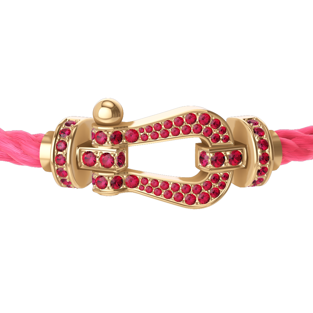 FORCE 10 BRACELET 18K YELLOW GOLD AND RUBIS LARGE MODEL