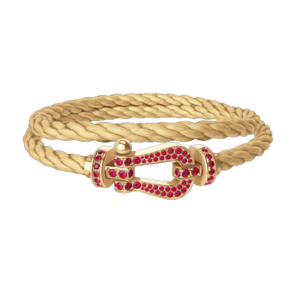 FORCE 10 BRACELET 18K YELLOW GOLD AND RUBIS LARGE MODEL