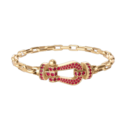 FORCE 10 BRACELET 18K YELLOW GOLD AND RUBIS LARGE MODEL
