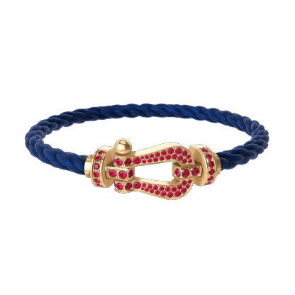 FORCE 10 BRACELET 18K YELLOW GOLD AND RUBIS LARGE MODEL