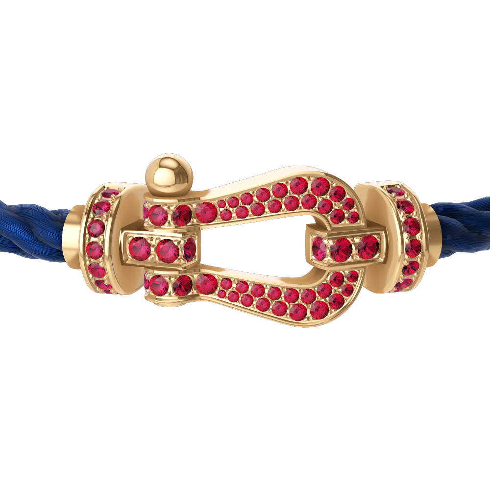 FORCE 10 BRACELET 18K YELLOW GOLD AND RUBIS LARGE MODEL