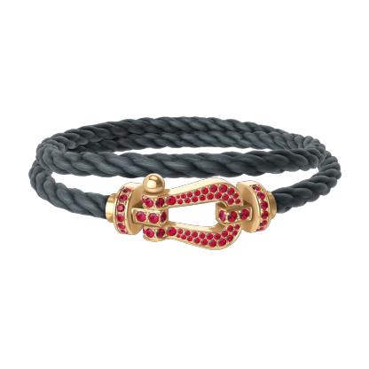 FORCE 10 BRACELET 18K YELLOW GOLD AND RUBIS LARGE MODEL