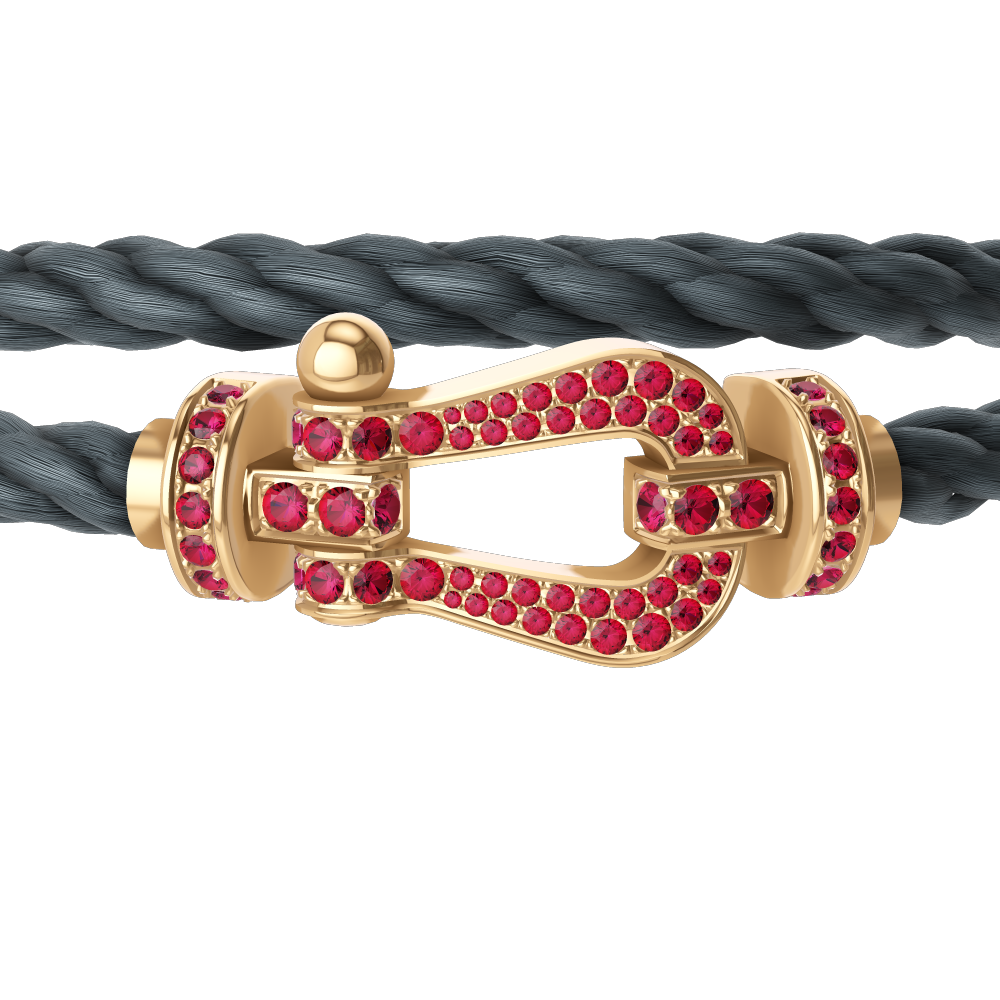 FORCE 10 BRACELET 18K YELLOW GOLD AND RUBIS LARGE MODEL
