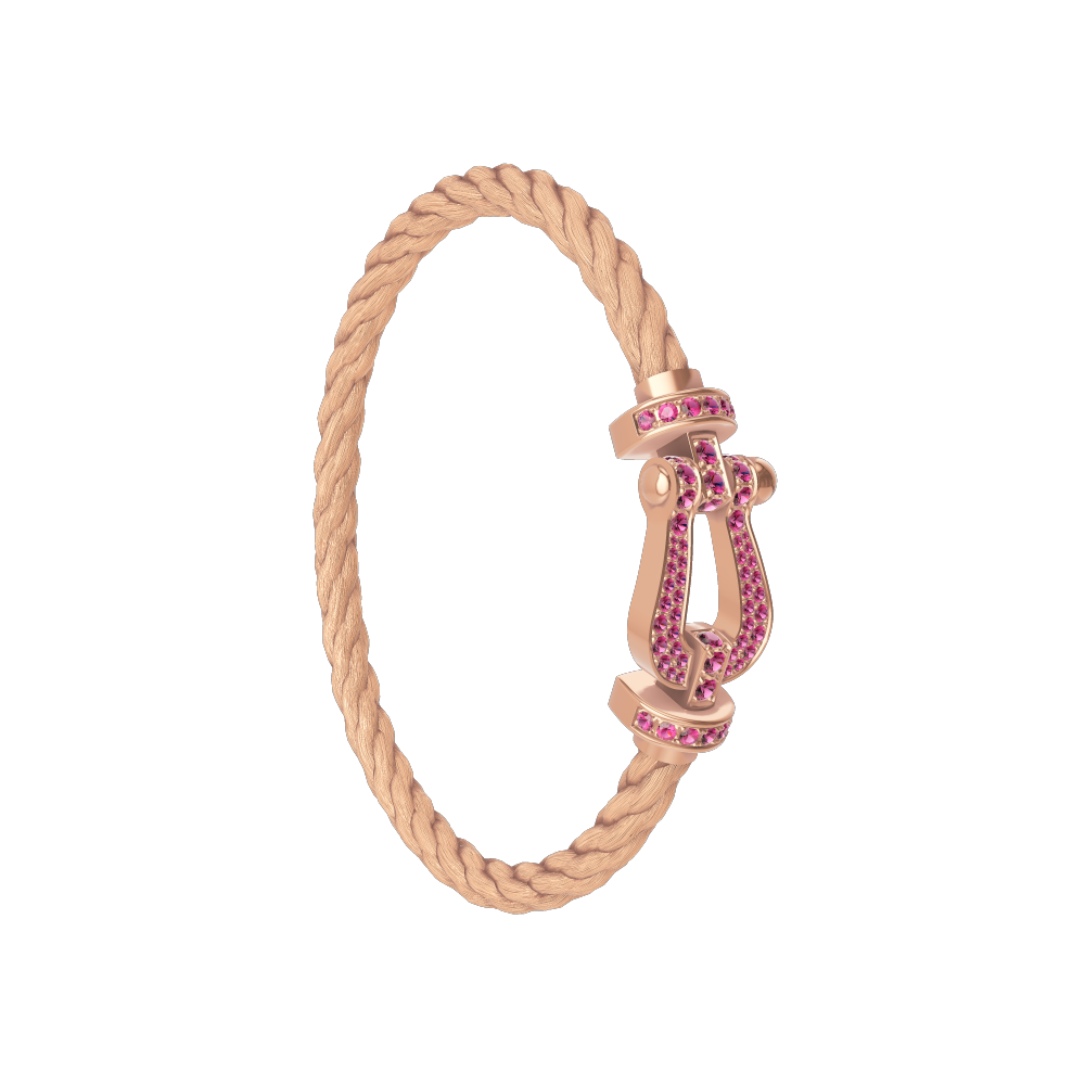 FORCE 10 BRACELET 18K PINK GOLD AND PINK SAPPHIRES LARGE MODEL