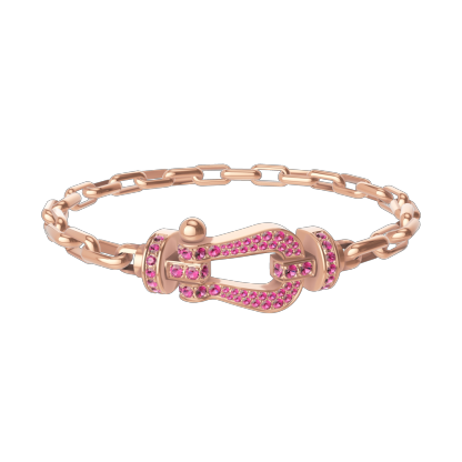FORCE 10 BRACELET 18K PINK GOLD AND PINK SAPPHIRES LARGE MODEL
