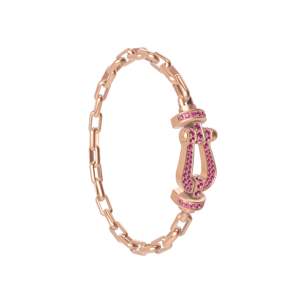 FORCE 10 BRACELET 18K PINK GOLD AND PINK SAPPHIRES LARGE MODEL