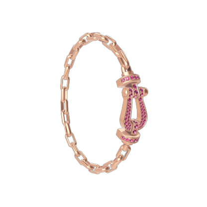 FORCE 10 BRACELET 18K PINK GOLD AND PINK SAPPHIRES LARGE MODEL