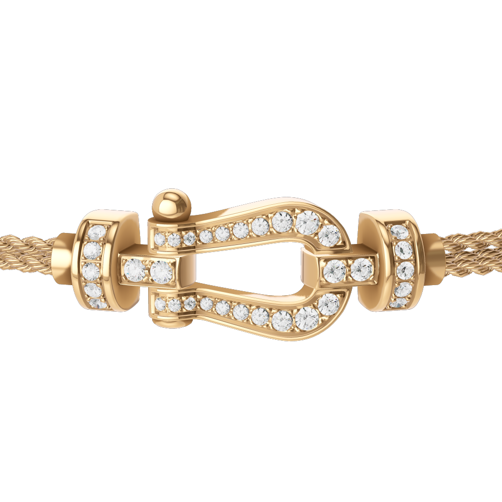 FORCE 10 BRACELET 18K YELLOW GOLD AND DIAMONDS MEDIUM MODEL