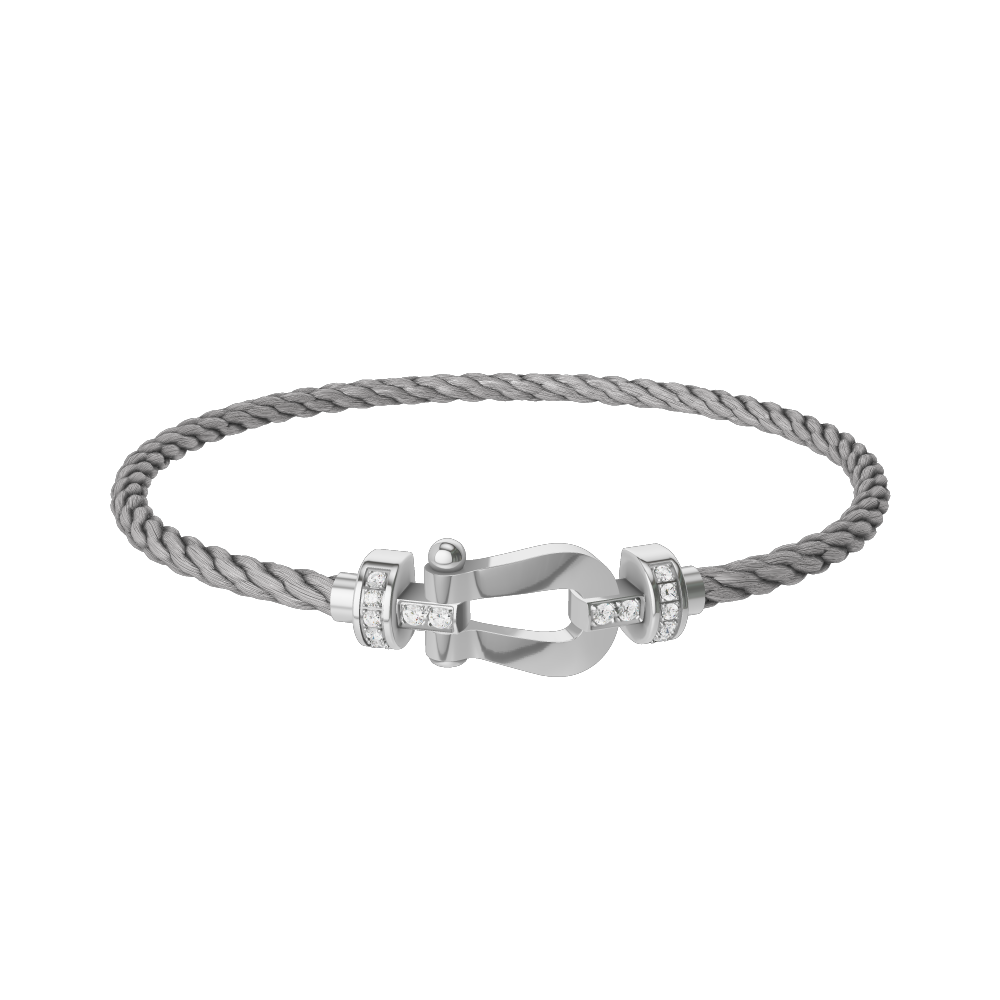 FORCE 10 BRACELET 18K WHITE GOLD AND DIAMONDS MEDIUM MODEL