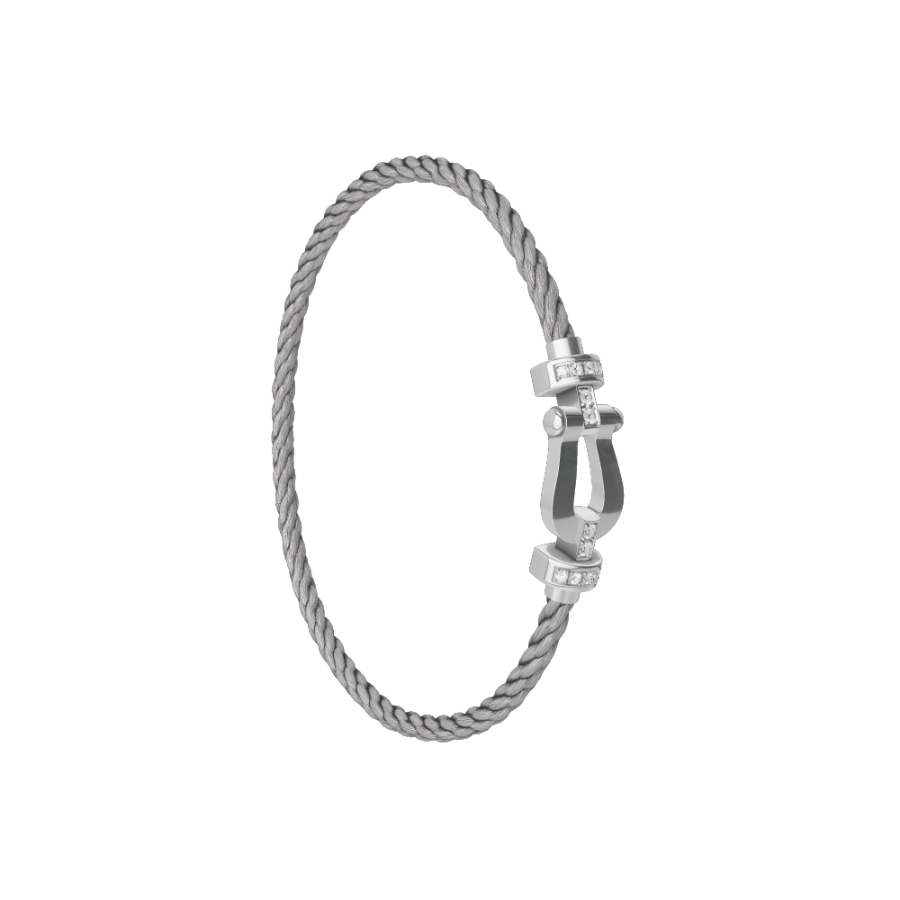 FORCE 10 BRACELET 18K WHITE GOLD AND DIAMONDS MEDIUM MODEL